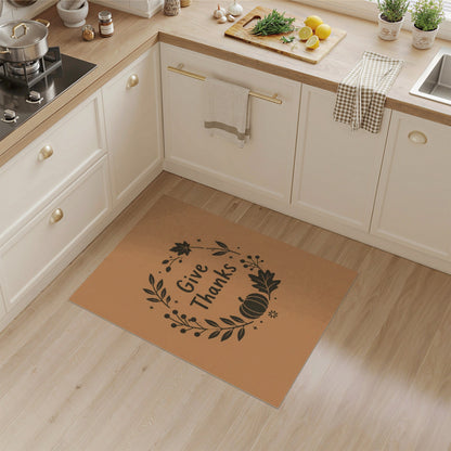 Give Thanks Pumpkin Wreath Area Rug