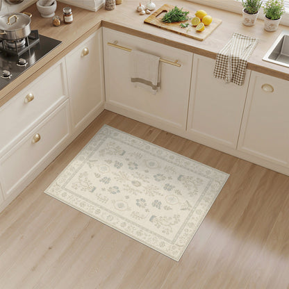 Blue Floral Vintage Area Rug