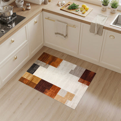 Modern Geometric Brown Tan Area Rug
