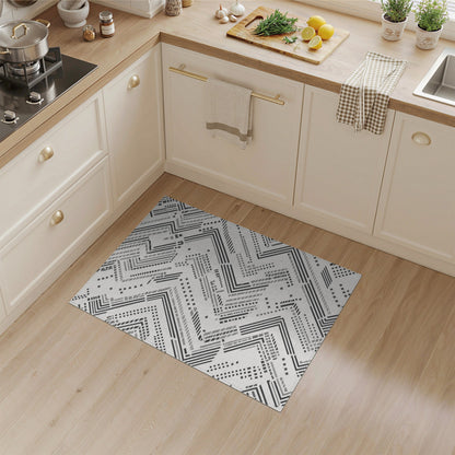 Geometric Modern Black and White Black White Geometric Chevron Area Rug