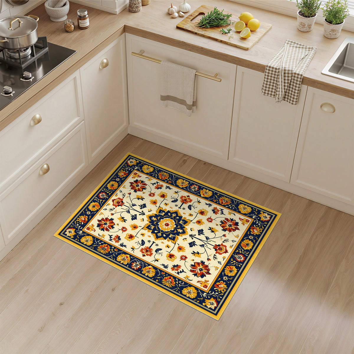 Vibrant Multi-Color Floral Medallion Area Rug