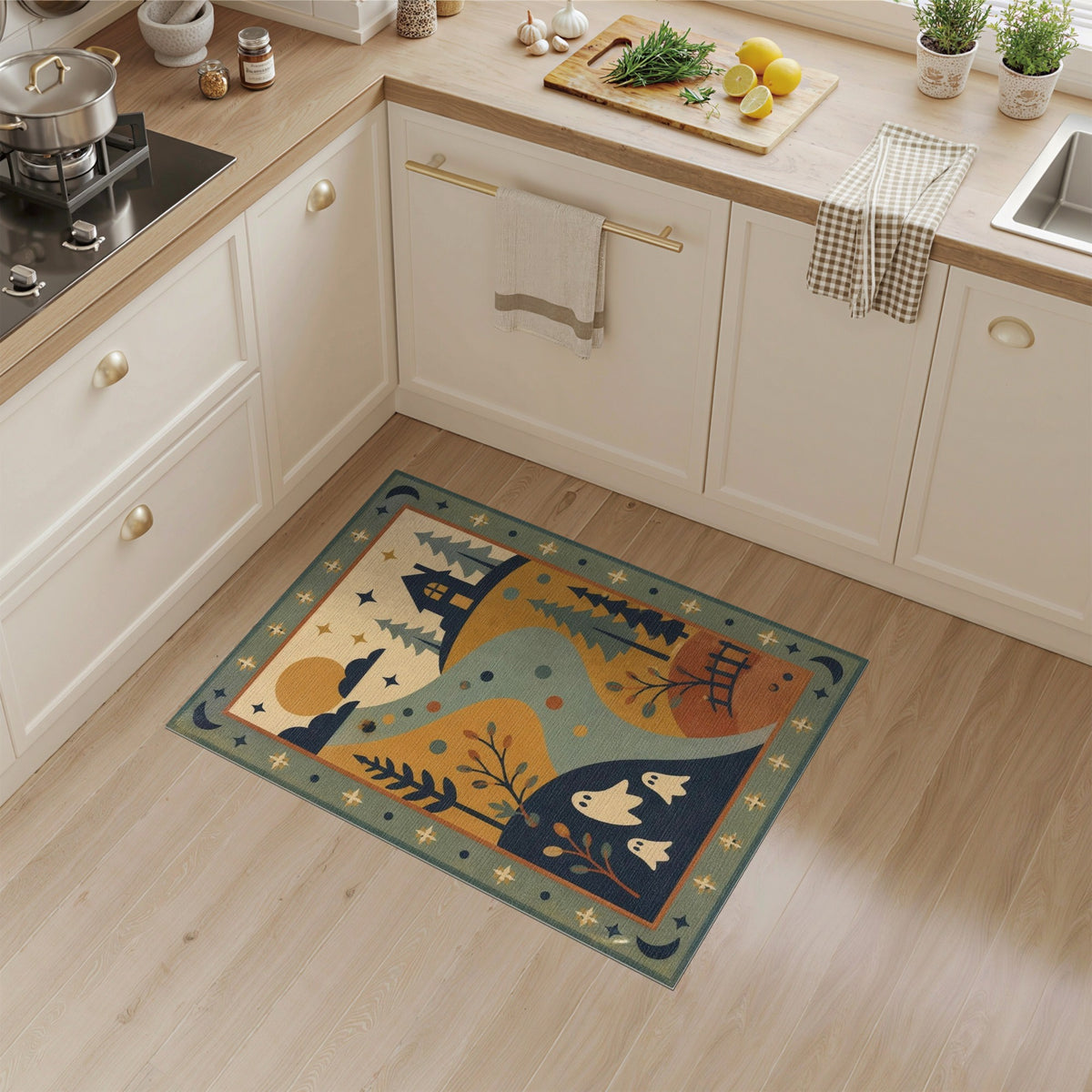 Whimsical Ghost Landscape Kids Area Rug