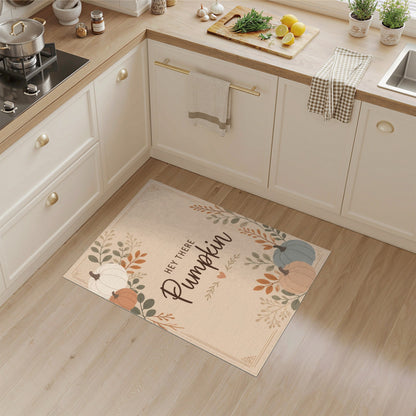 Hey There Pumpkin Beige Area Rug