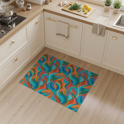 Vibrant Multi-Color Wave Area Rug
