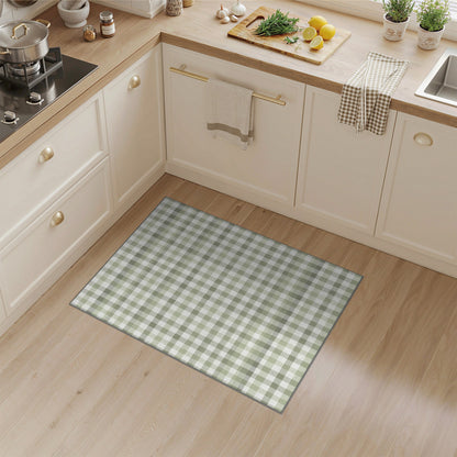 Green Checkered Gingham Area Rug