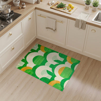 Green Geometric Arch Area Rug