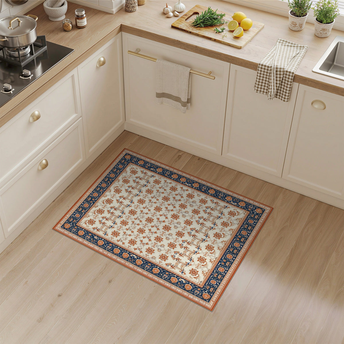 Navy Blue Traditional Persian Area Rug