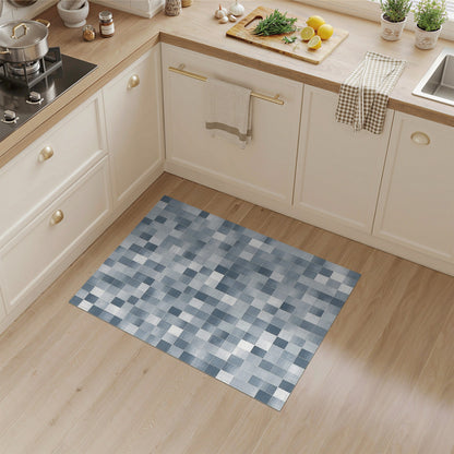 Blue Geometric Mosaic Geometric Modern Area Rug