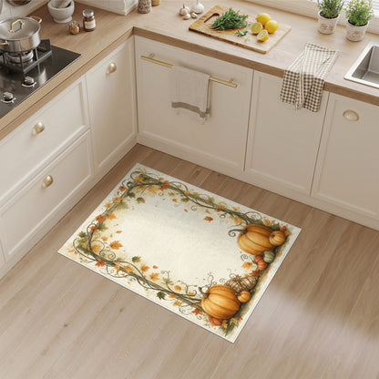 Orange Autumn Pumpkin Harvest Orange Area Rug