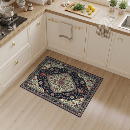 Navy Blue Traditional Persian No. 8 Area Rug