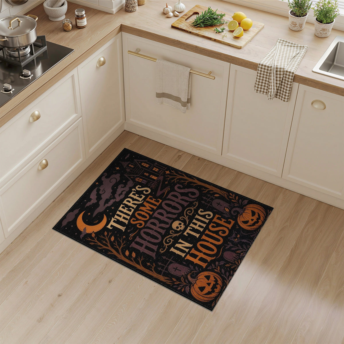 Multi-color and Patterns There's Some Horrors In This House Halloween Rug