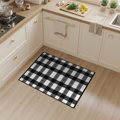 Black White Checkered Geometric Area Rug