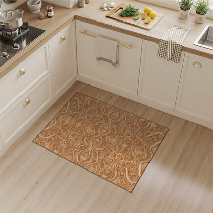 ODIKA Brown Tan Floral Vintage Area Rug