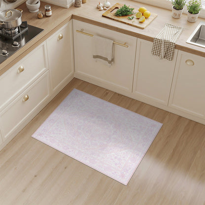 Floral Vintage Medallion Blush Pink Floral Medallion Area Rug