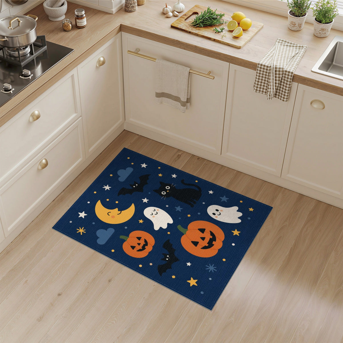 Cute Halloween Night Kids Cartoon Area Rug