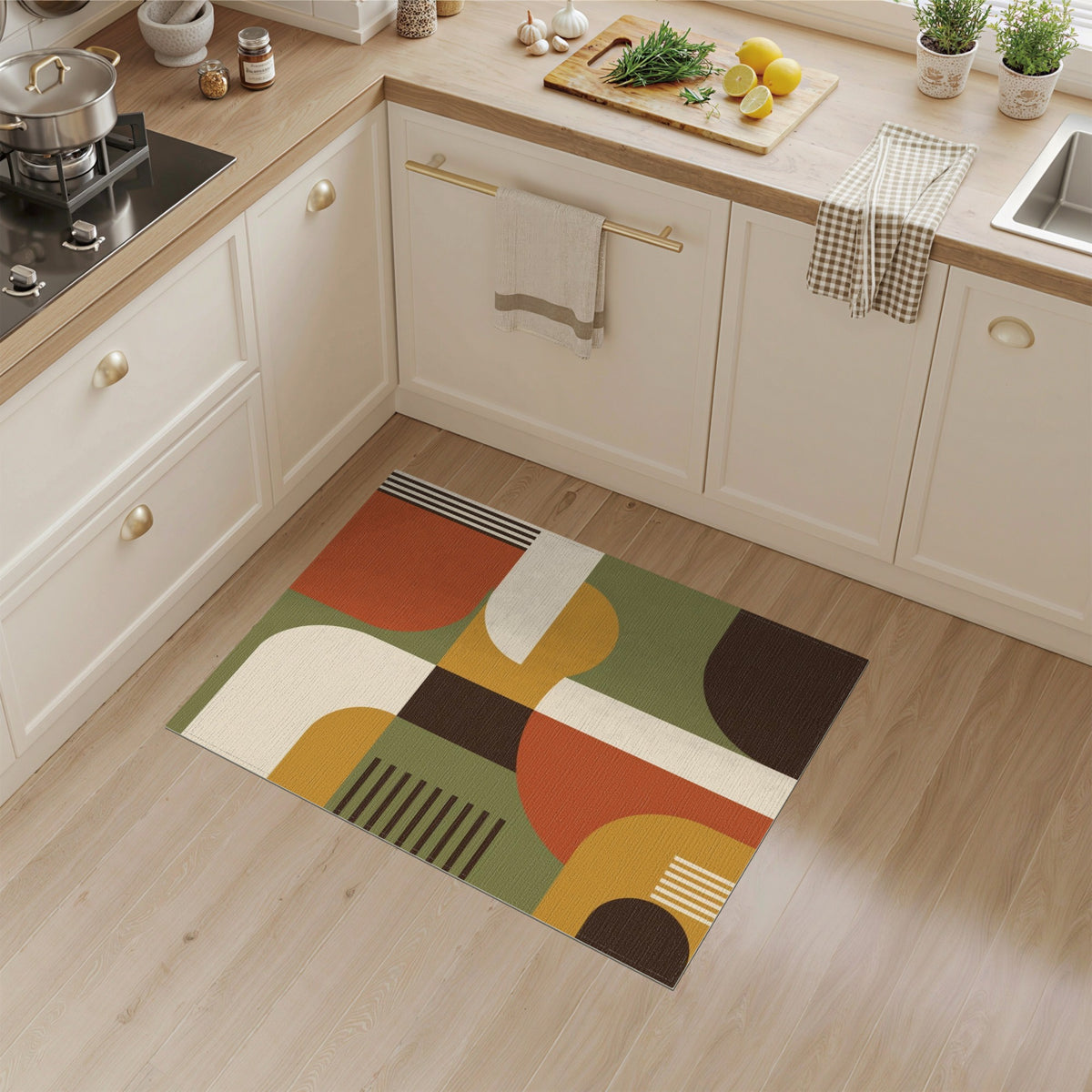 Bold Geometric Multi-Color Area Rug