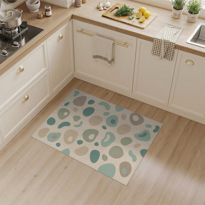 Abstract Neutral Pebble Area Rug