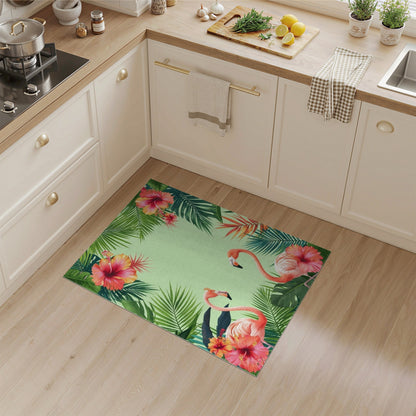 Pink Flamingo Hibiscus Area Rug
