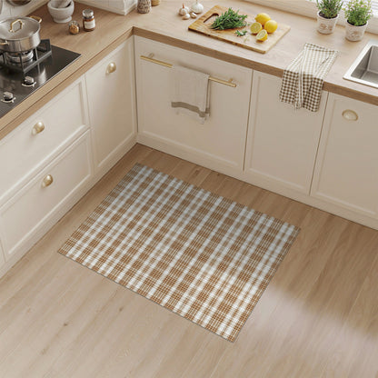 Brown Checkered Area Rug