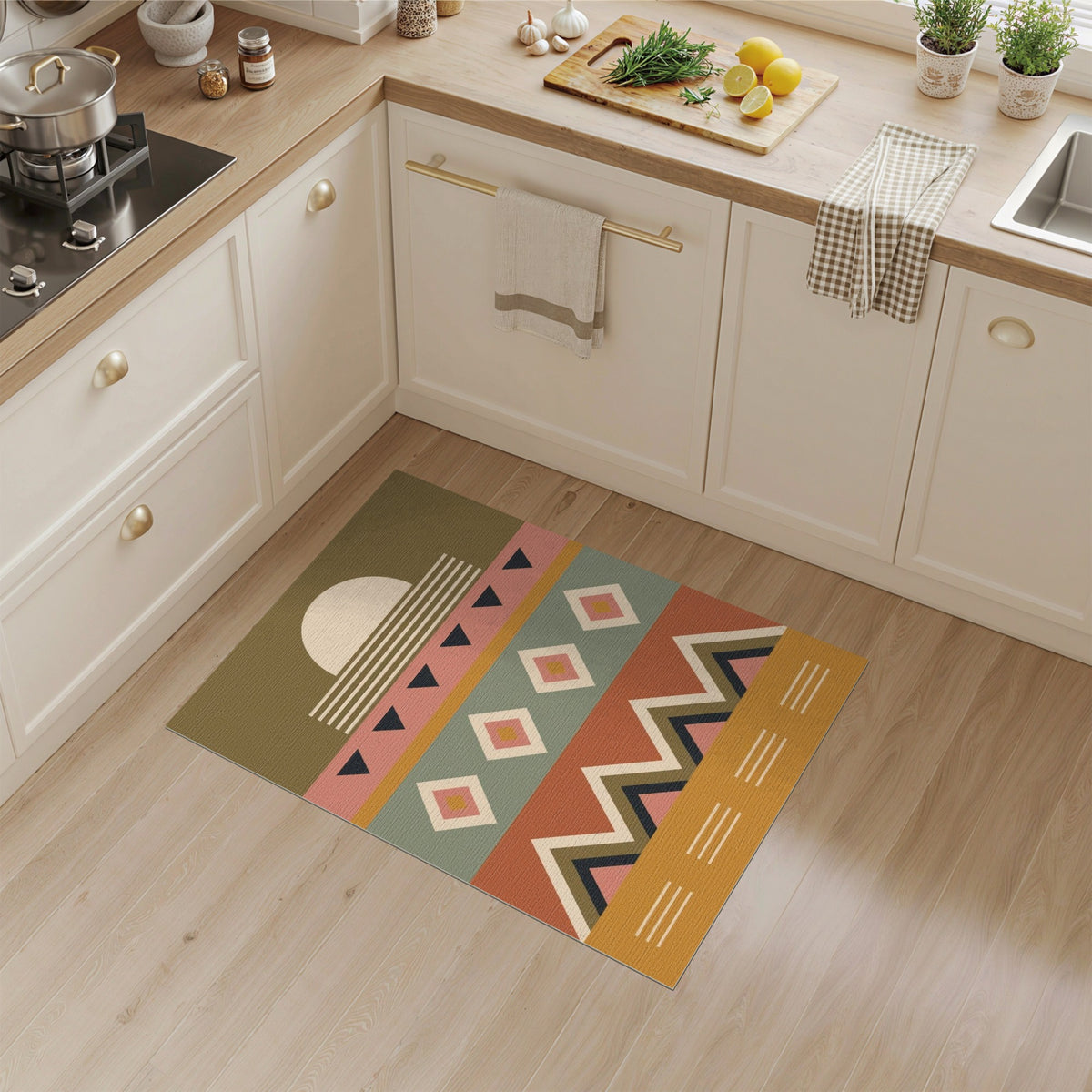 Southwestern Geometric Sun Area Rug