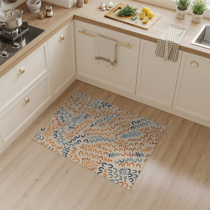 Multi-Color Abstract Curves Area Rug