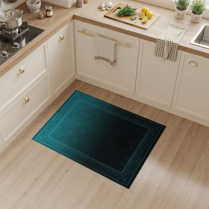 Blue and Teal Ornate Persian Area Rug