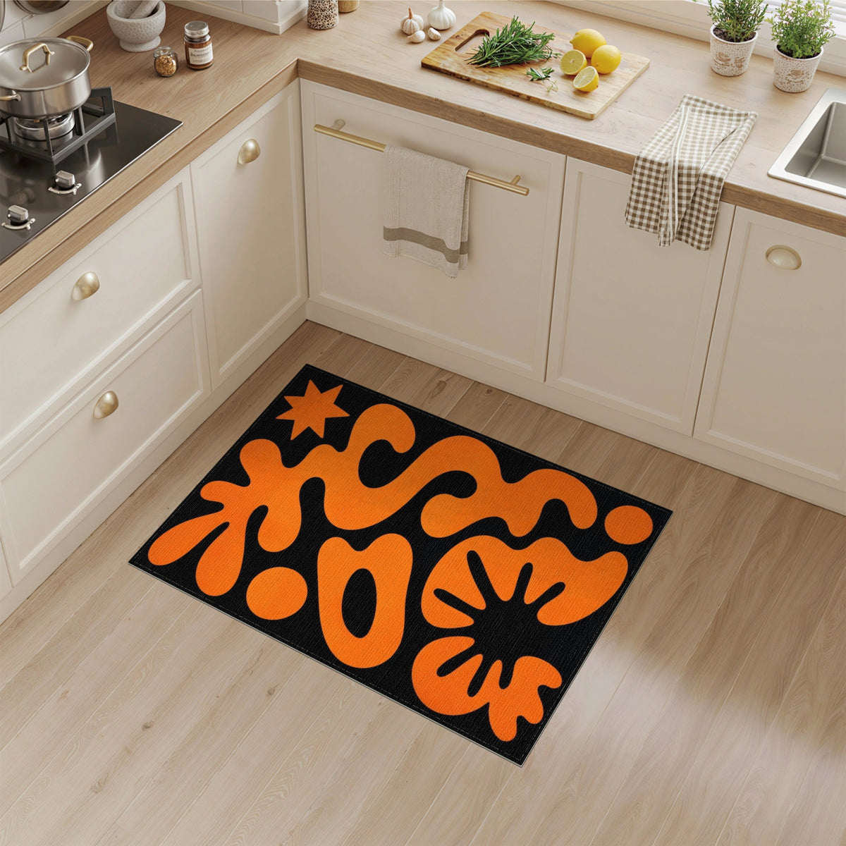 Abstract Area Orange Bold Orange Abstract Area Rug