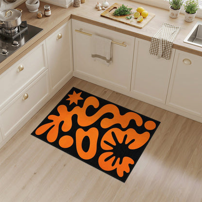 Abstract Area Orange Bold Orange Abstract Area Rug