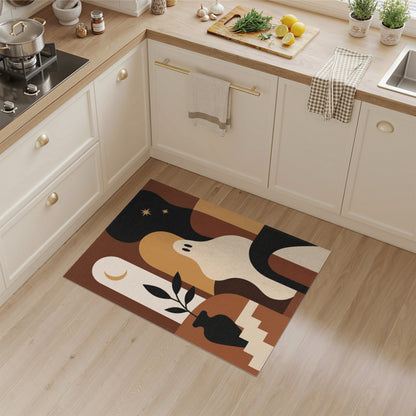 Brown Abstract Ghost Area Rug