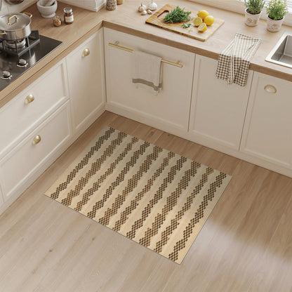 Brown Geometric Wave Area Rug