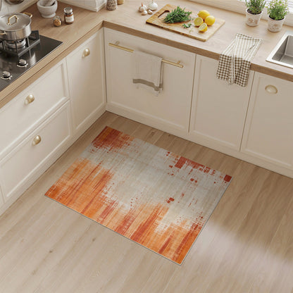 Orange Distressed Vintage Area Rug