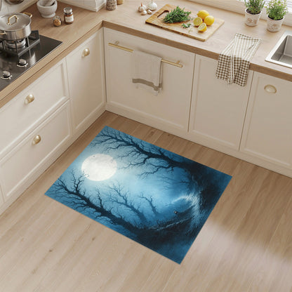 Moonlit Forest Path Area Rug