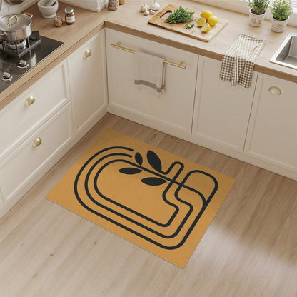 Orange Geometric Arch Plant Area Rug