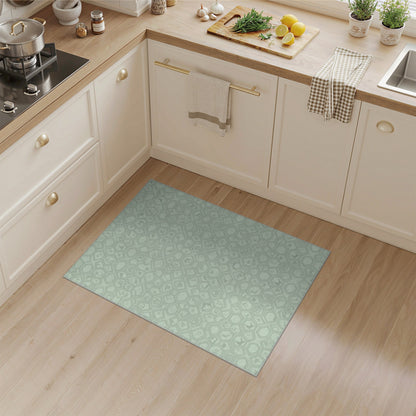 Sage Green Geometric Hexagon Area Rug