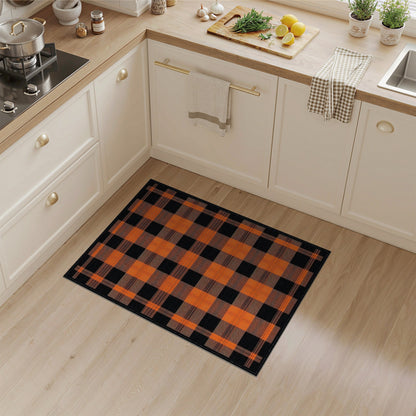 Geometric Modern Orange Buffalo Plaid Area Rug