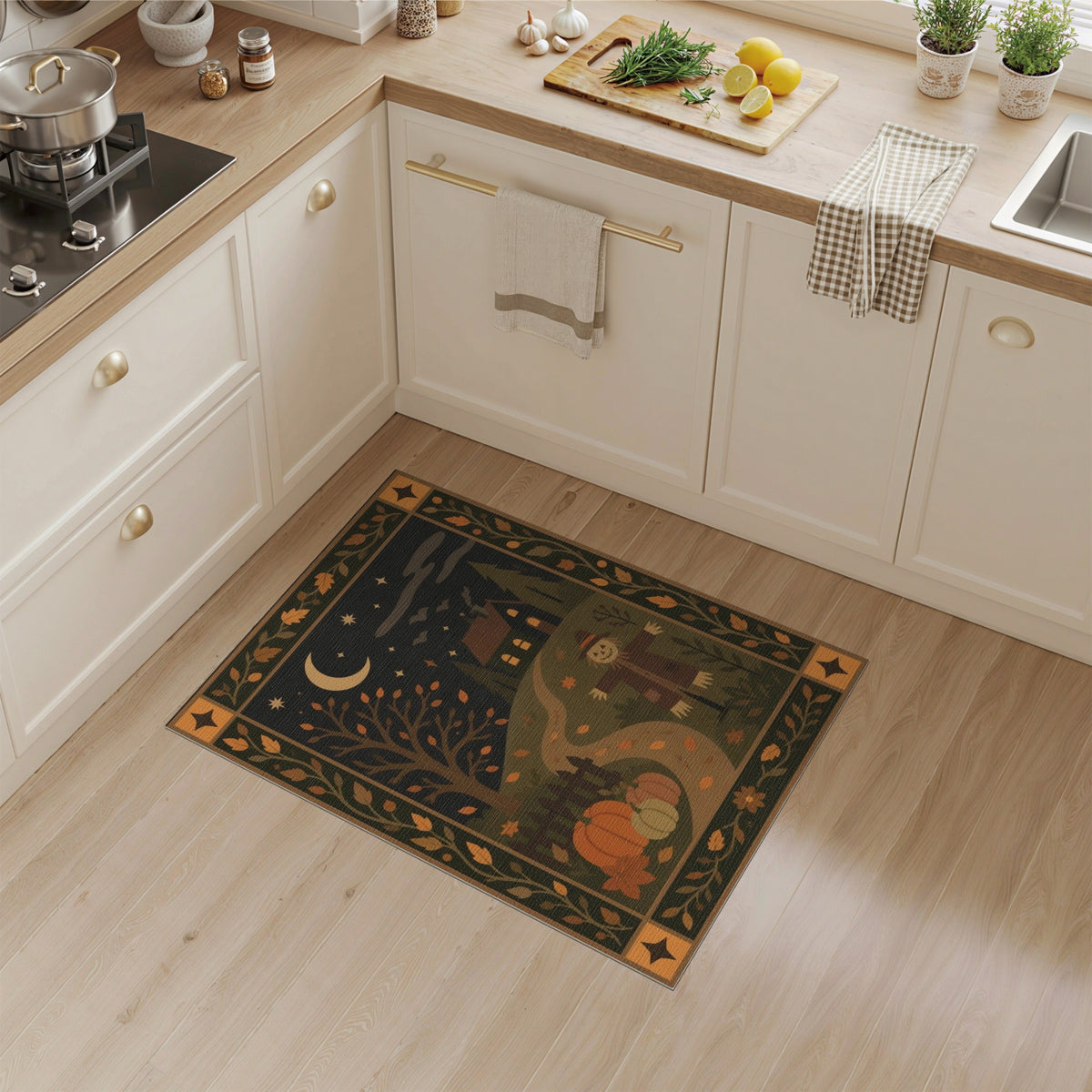 Autumn Scarecrow Washable Area Rug