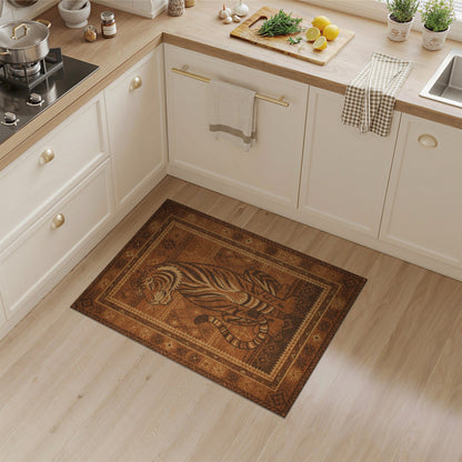 Heritage Tribal Tiger Area Rug in Brown Tan