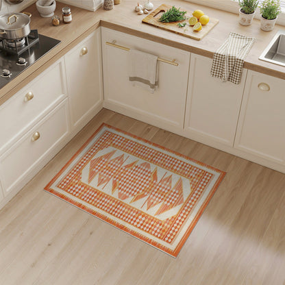 Orange Diamond Orange Geometric Diamond Area Rug