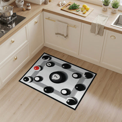 ODIKA Black White Geometric Circle Area Rug