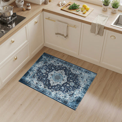 Blue Persian Medallion Area Rug