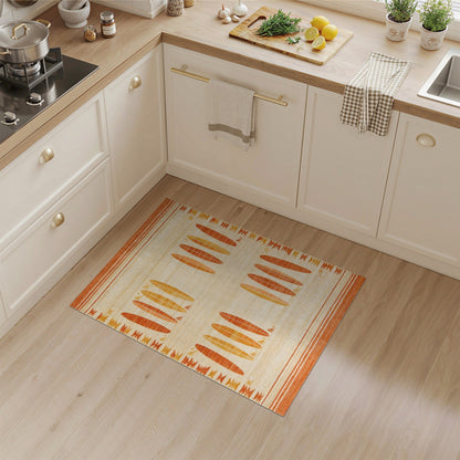 Orange Southwestern Surfboard Area Rug