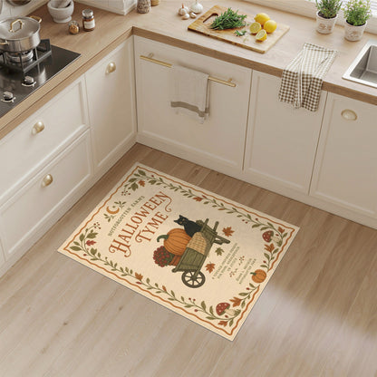 Vintage Halloween Farm Wheelbarrow Rug