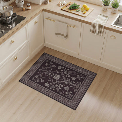 Purple Floral Vintage Area Rug