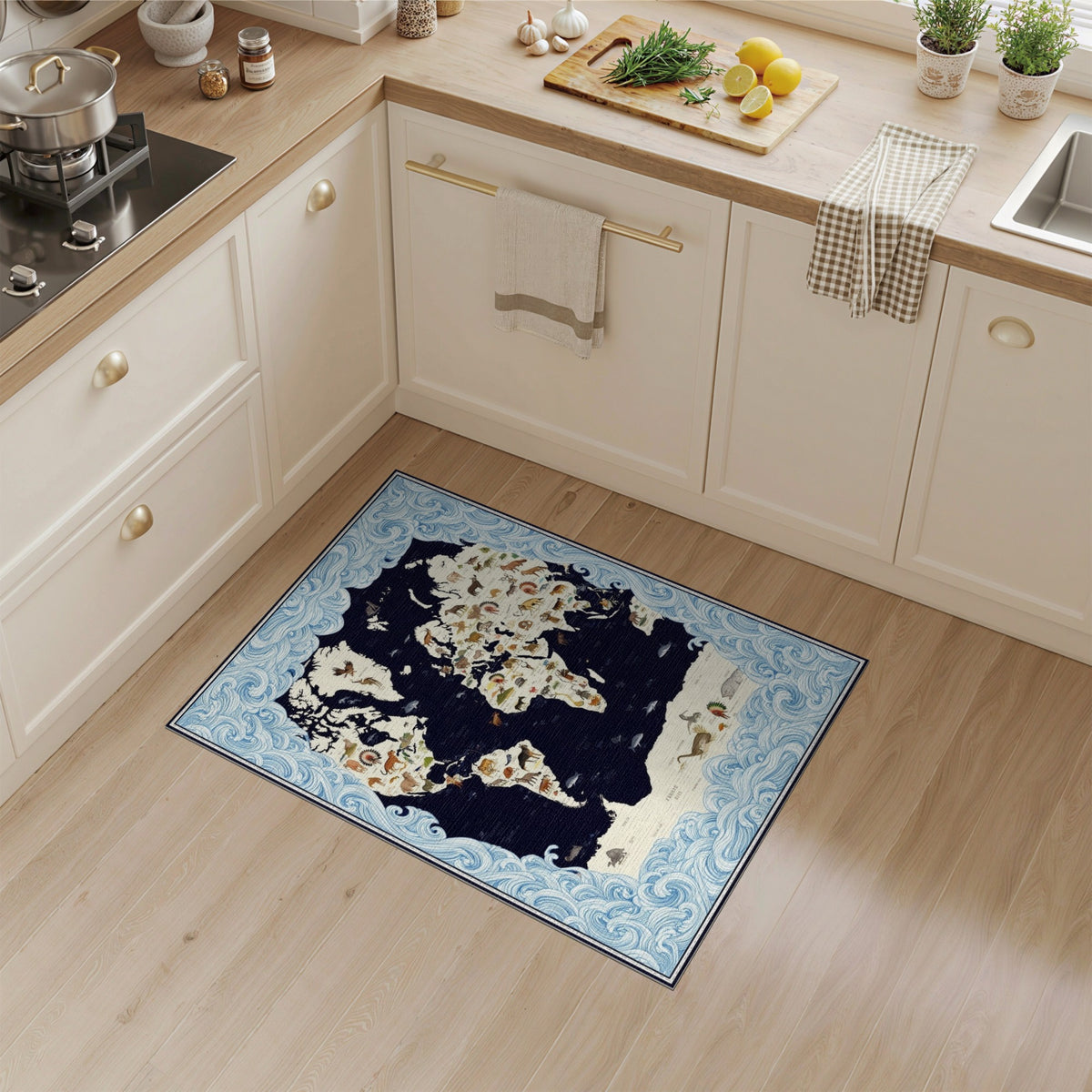World Wildlife Map Area Rug
