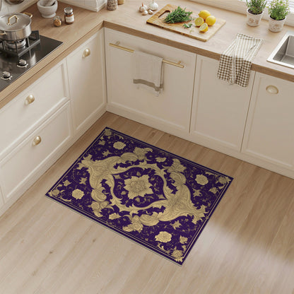 Purple Floral Vintage Area Rug