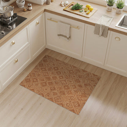 Brown and Tan Brown Southwestern Geometric Area Rug