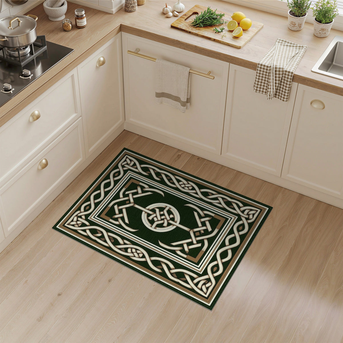 Green Celtic Knot Area Rug