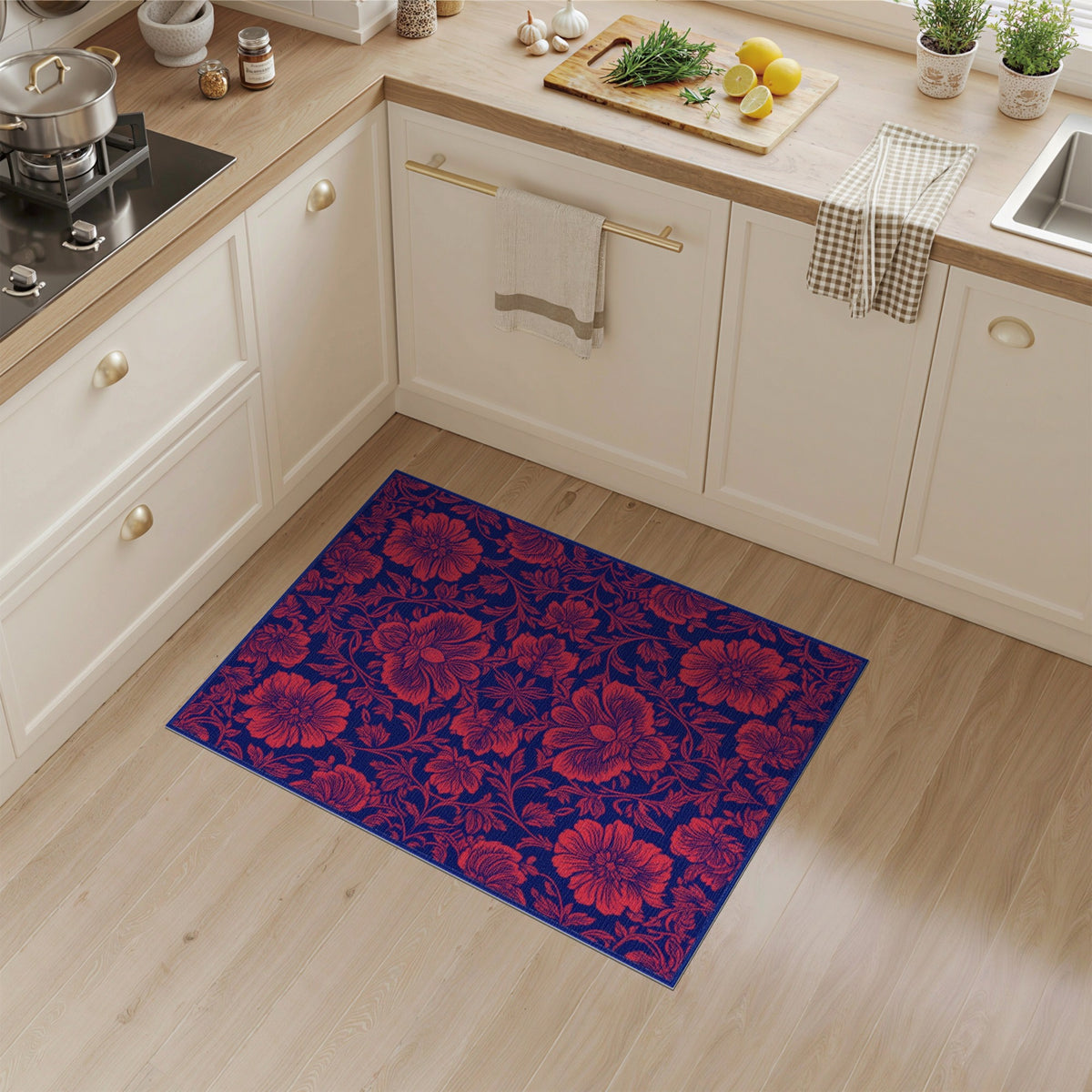 Red Floral Vintage No. 68 Area Rug