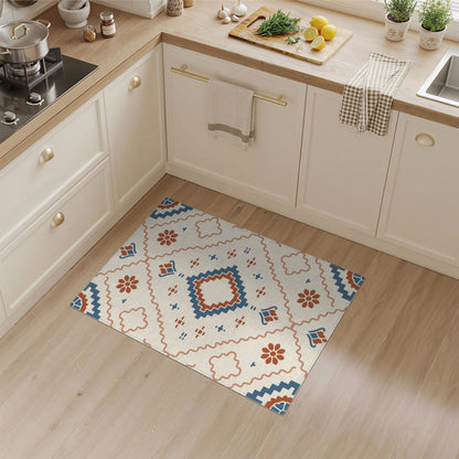 Southwestern Blue Geometric Medallion Rug