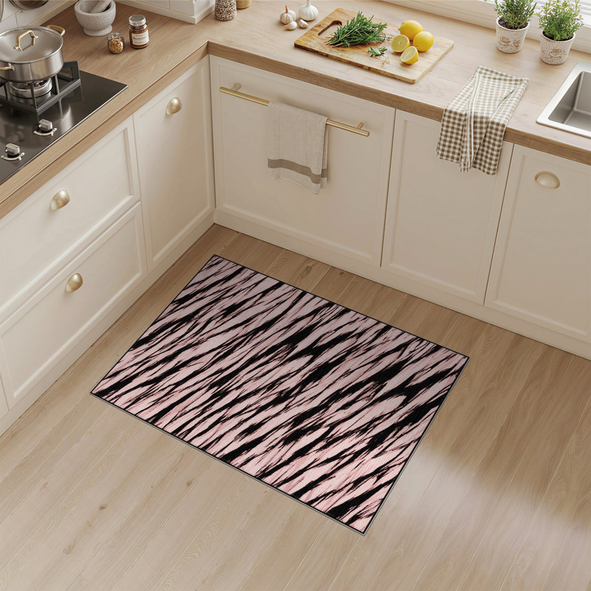 Pink Abstract Wave No. 12 Area Rug